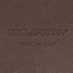 Pre Owned Dolce & Gabbana Brown Leather DG Logo Buckle Belt 90 CM