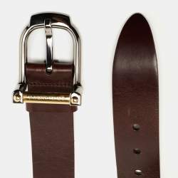 Dolce & Gabbana Brown Leather Buckle Belt 90 CM