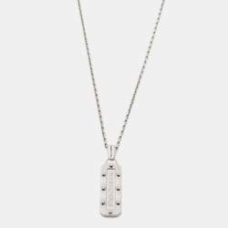 Dolce & Gabbana Silver Tone Logo Tag Chain Necklace