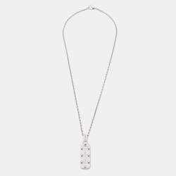 Dolce & Gabbana Silver Tone Logo Tag Chain Necklace