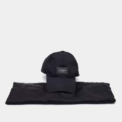 Pre Owned Dolce & Gabbana Black Cotton Logo Plaque Baseball Cap 57