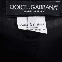 Pre Owned Dolce & Gabbana Black Cotton Logo Plaque Baseball Cap 57