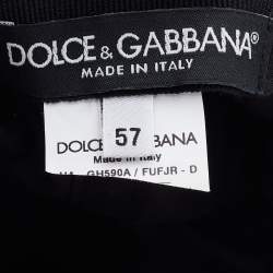 Pre Owned Dolce & Gabbana Black Cotton Logo Plaque Baseball Cap 57