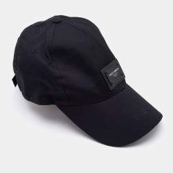 Pre Owned Dolce & Gabbana Black Cotton Logo Plaque Baseball Cap 57