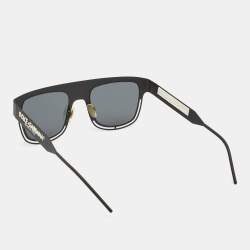 Dolce & Gabbana Black/White Logo Square Sunglasses
