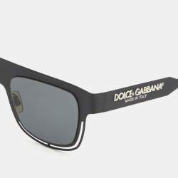Dolce & Gabbana Black/White Logo Square Sunglasses