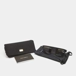 Dolce & Gabbana Black/White Logo Square Sunglasses