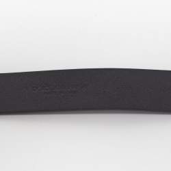 Dolce & Gabbana Black Leather Crown Buckle Belt 95CM