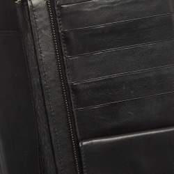 Dolce & Gabbana Black Watersnake Leather Zip Around Organizer