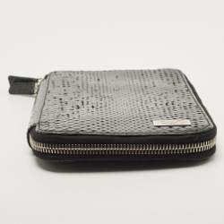 Dolce & Gabbana Black Watersnake Leather Zip Around Organizer