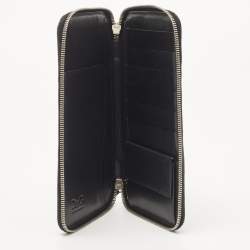 Dolce & Gabbana Black Watersnake Leather Zip Around Organizer