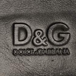Dolce & Gabbana Black Watersnake Leather Zip Around Organizer