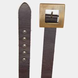 Dolce & Gabbana Brown Leather Belt 90CM