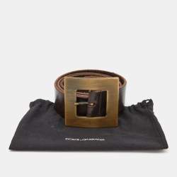 Dolce & Gabbana Brown Leather Belt 90CM