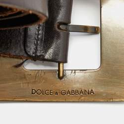 Dolce & Gabbana Brown Leather Belt 90CM