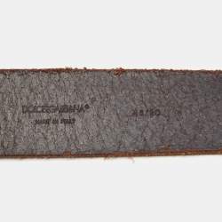 Dolce & Gabbana Brown Leather Belt 90CM