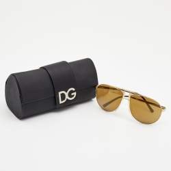 Dolce & Gabbana Brown/Gold Frame Aviator Sunglasses