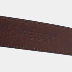 Dolce & Gabbana Mulitcolor Floral Printed Leather Buckle Belt 100CM