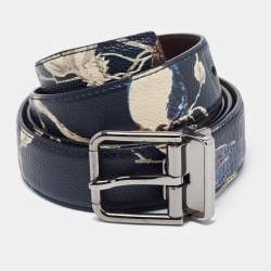 Dolce & Gabbana Mulitcolor Floral Printed Leather Buckle Belt 100CM