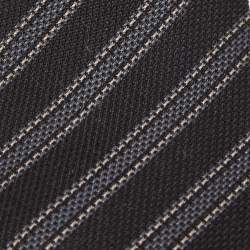 مملوكة مسبقًا Dolce & Gabbana Black Diagonal Striped Silk Tie