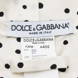 Dolce & Gabbana White Dot Printed Silk Satin Tie