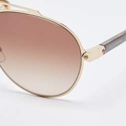 Dolce & Gabbana Brown Gradient DG2235 Logo Aviator Sunglasses