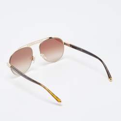 Dolce & Gabbana Brown Gradient DG2235 Logo Aviator Sunglasses