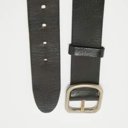 Pre Owned Dolce & Gabbana Black Leather Belt 100CM