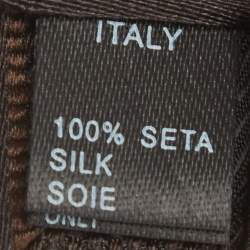 Pre Owned Dolce & Gabbana Brown Striped Silk Skinny Tie