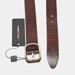 Dolce & Gabbana Dark Brown Leather Buckle Belt 80CM