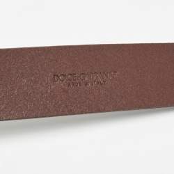 Dolce & Gabbana Dark Brown Leather Buckle Belt 80CM