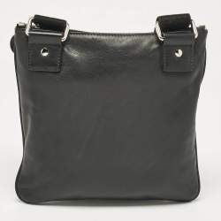 Pre Owned Dolce & Gabbana Black Leather Front Pocket Messenger Bag
