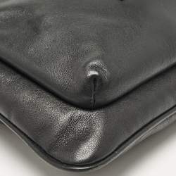 Pre Owned Dolce & Gabbana Black Leather Front Pocket Messenger Bag