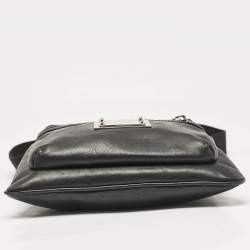 Pre Owned Dolce & Gabbana Black Leather Front Pocket Messenger Bag