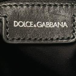 Pre Owned Dolce & Gabbana Black Leather Front Pocket Messenger Bag