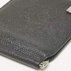 Dolce & Gabbana Black Leather Money Clip Bifold Card Holder