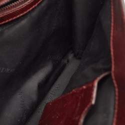 Dolce & Gabbana Burgundy Lizard Embossed Leather Wristlet Lock Pouch