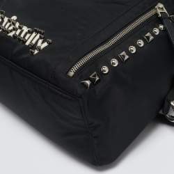 Dolce & Gabbana Black Leather and Nylon Studded Patch Backpack