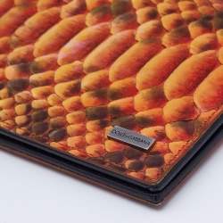 Dolce & Gabbana Orange Python Bifold Wallet