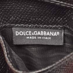 Dolce & Gabbana Red Leather Logo Plaque Bifold Wallet