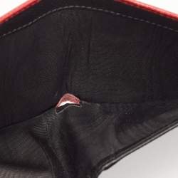 Dolce & Gabbana Red Leather Logo Plaque Bifold Wallet