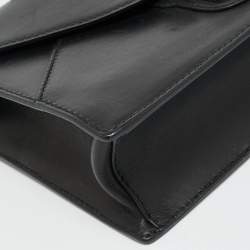 Pre Owned Dolce & Gabbana Envelope Black Leather Wristlet Pouch