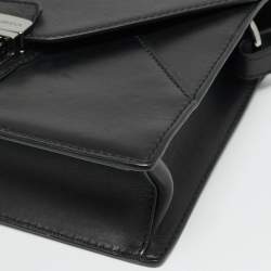 Pre Owned Dolce & Gabbana Envelope Black Leather Wristlet Pouch