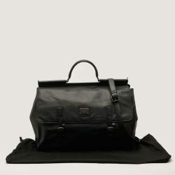 مملوكة مسبقًا حقيبة نهاية الأسبوع جلد أسود دولتشي أند غابانا صقلية