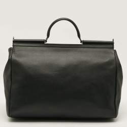 مملوكة مسبقًا حقيبة نهاية الأسبوع جلد أسود دولتشي أند غابانا صقلية