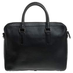 Dolce & Gabbana Black Leather Embellished Patch Briefcase