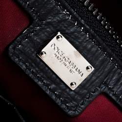 Dolce & Gabbana Black Leather Embellished Patch Briefcase