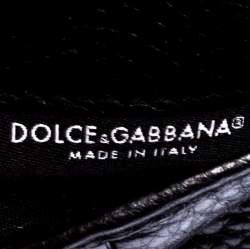 Dolce & Gabbana Black Leather Bottalato Radio 6 CC Bifold Wallet