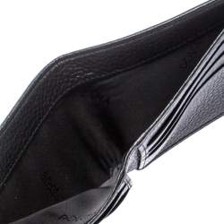 Dolce & Gabbana Black Leather Bottalato Radio 6 CC Bifold Wallet