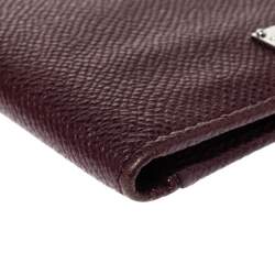 Pre Owned Dolce & Gabbana Dark Burgundy Leather Bifold Card Holder